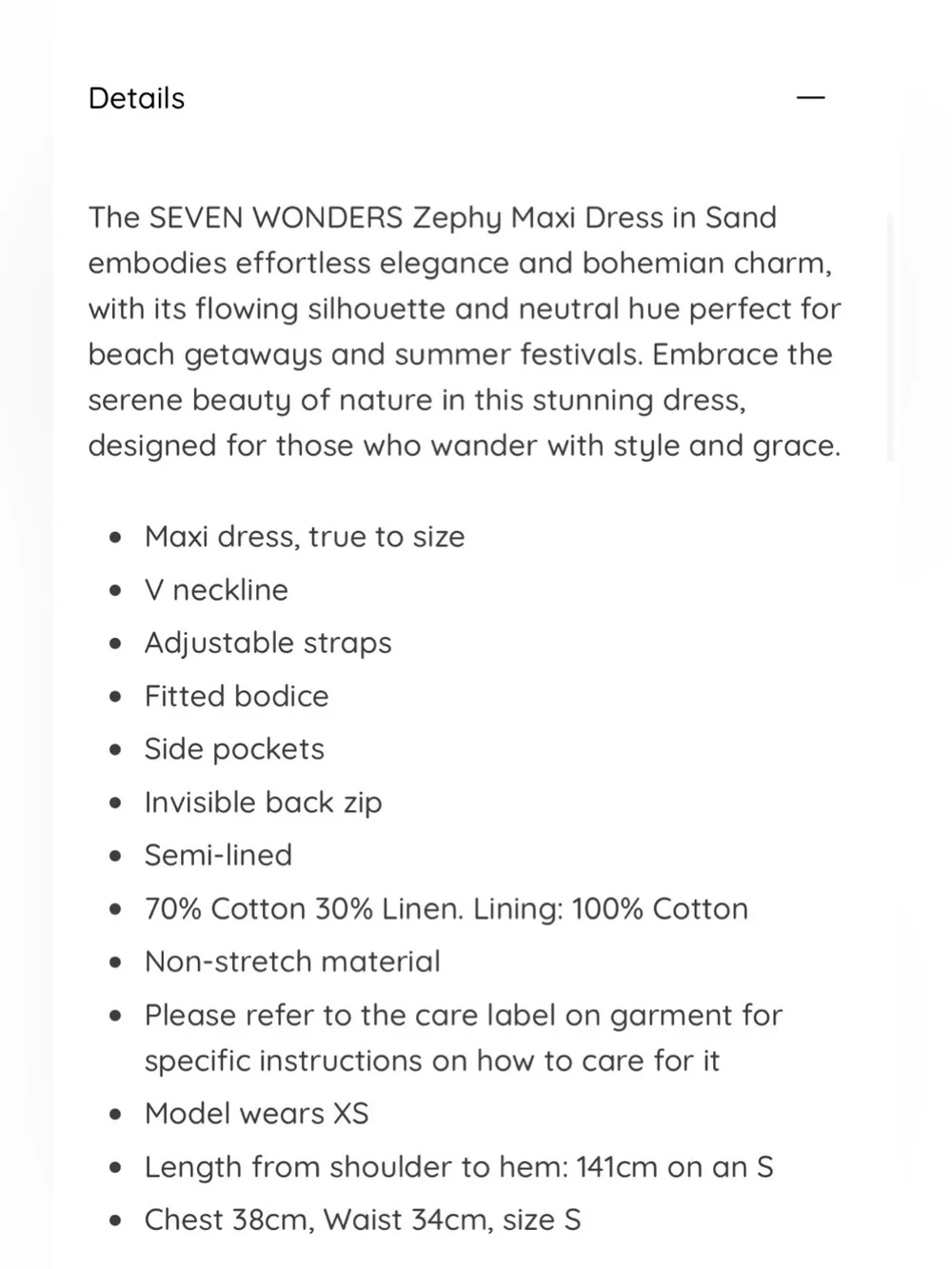 NWT Seven Wonders Zephy Linen Maxi Dress Sand Beige M - Picture 16 of 16